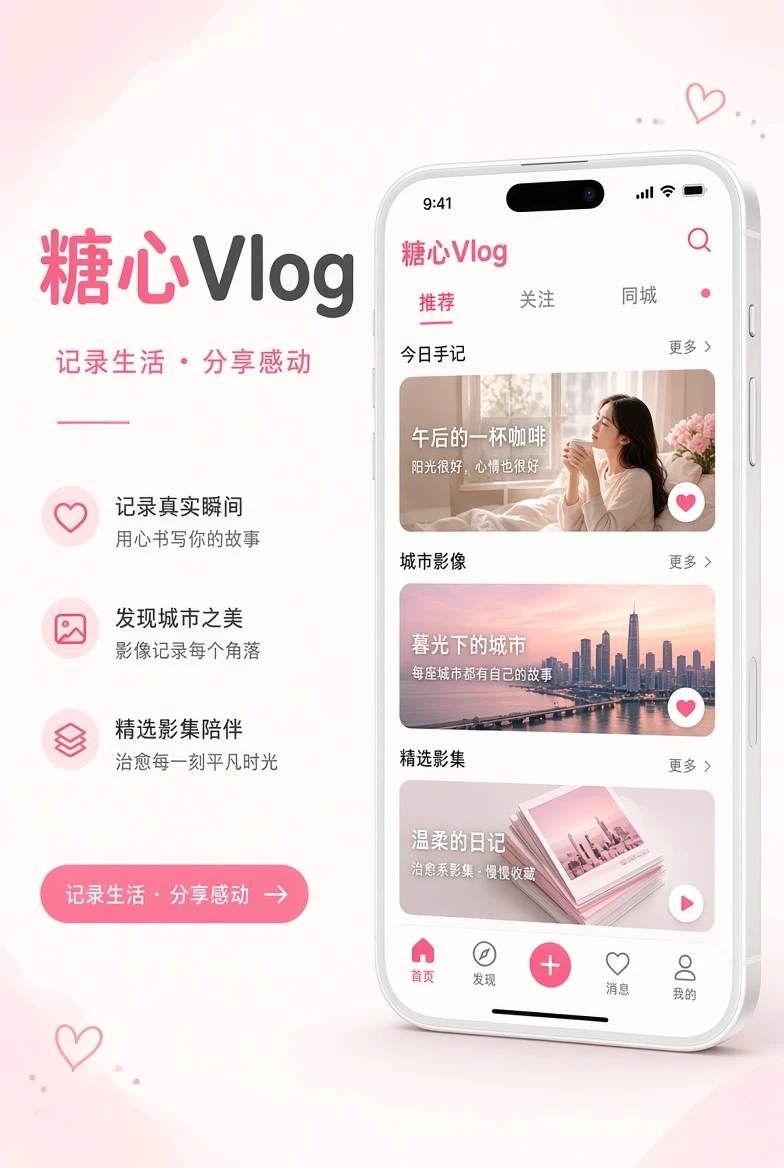 糖心Vlog移动内容浏览画面